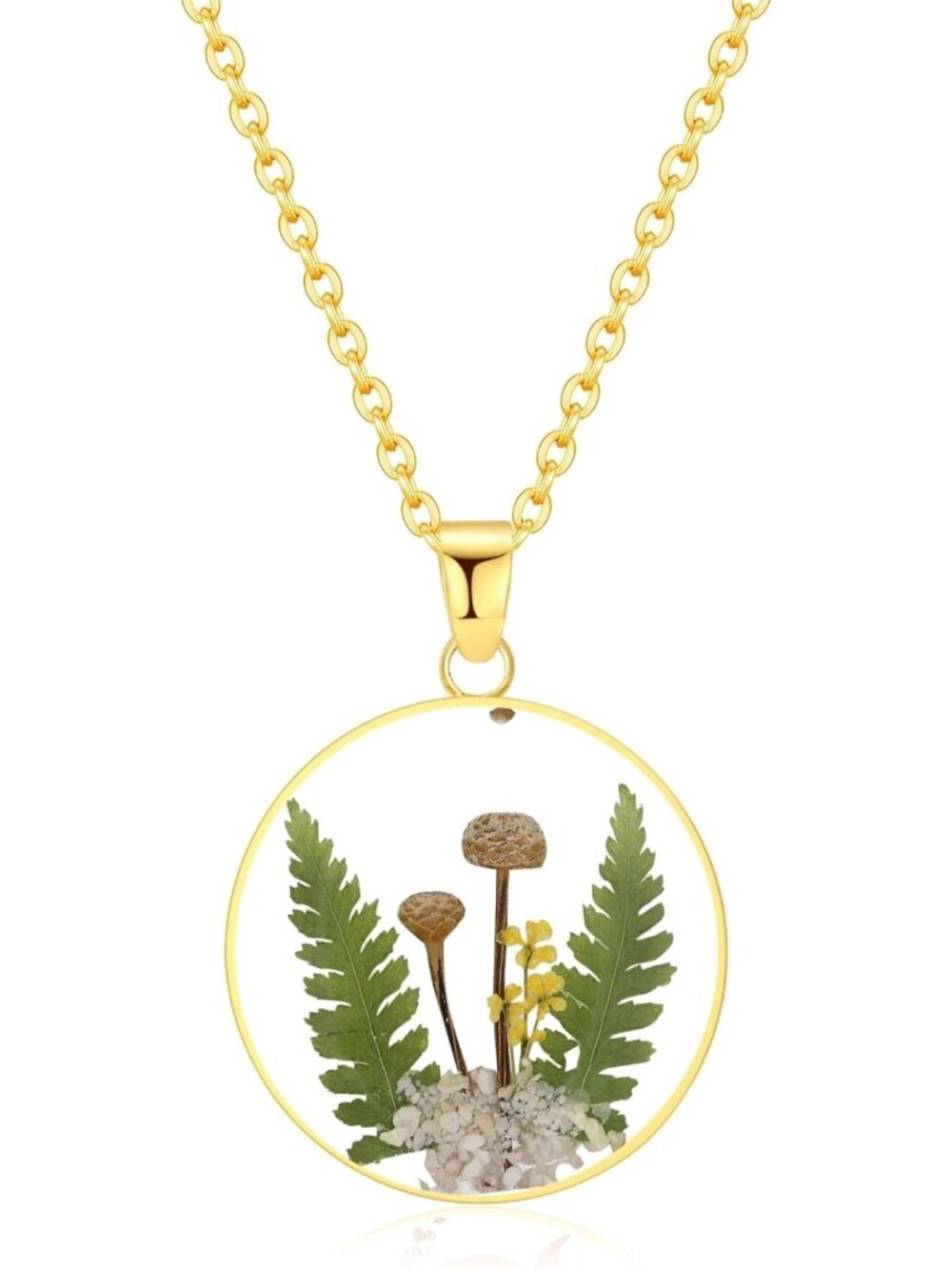 Pressed Wildflower Necklace | Birth Month Flowers | Gold/Silver Jewelry Gift for